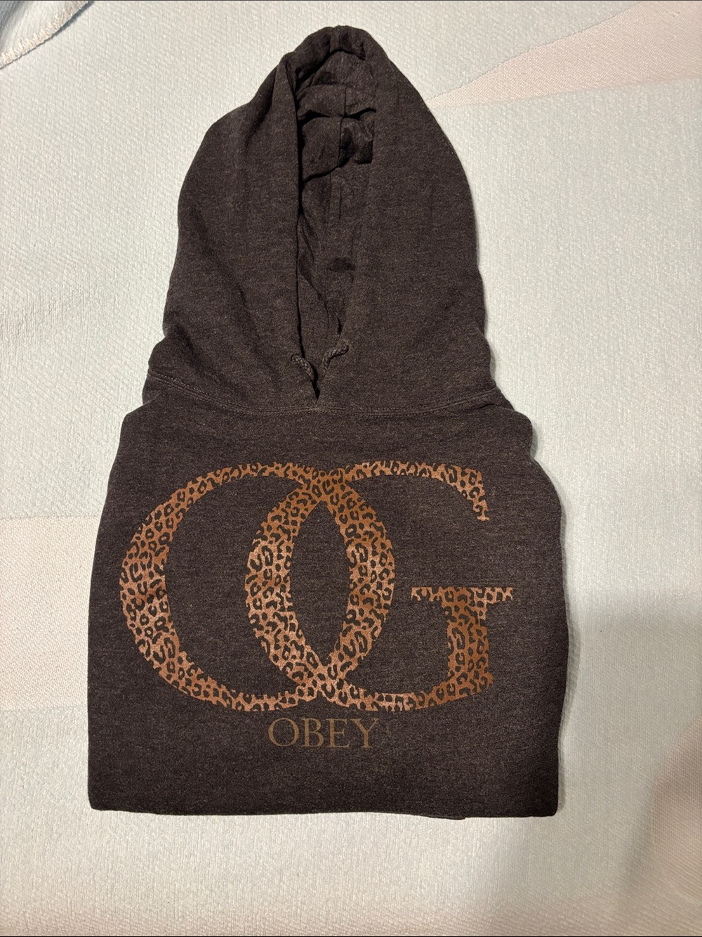 Obey Women’s Brown Hoodie with Leopard OG Logo